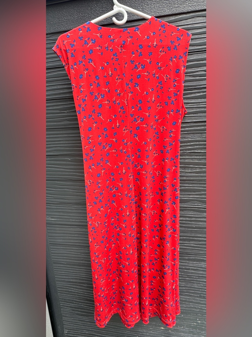 Banana Republic Red Floral Knot Front Dress Sleeveless V-Neck Size Large - Picture 5 of 5
